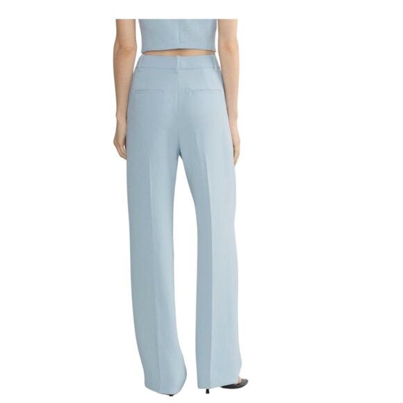 NWT  ($148) - Aritzia Effortless Pant - Crepette, Dew Blue, Size 12 - Picture 7 of 8